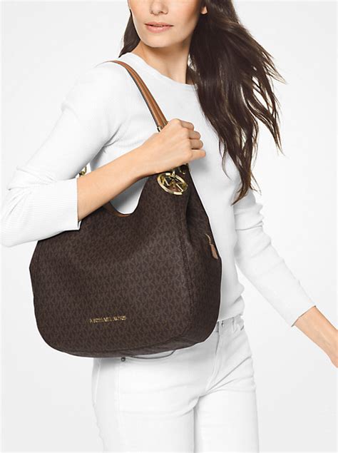 michael kors lille telephone|Lillie Large Signature Logo Shoulder Bag .